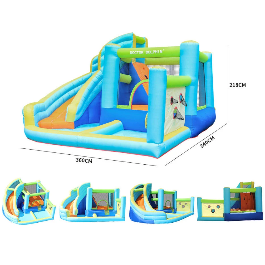 جديد نفخ الشريحة مسرح الأطفال الجنة كبيرة في الهواء الطلق الأطفال الترامبولين الشريحة معدات اللعب هدايا المهرجان