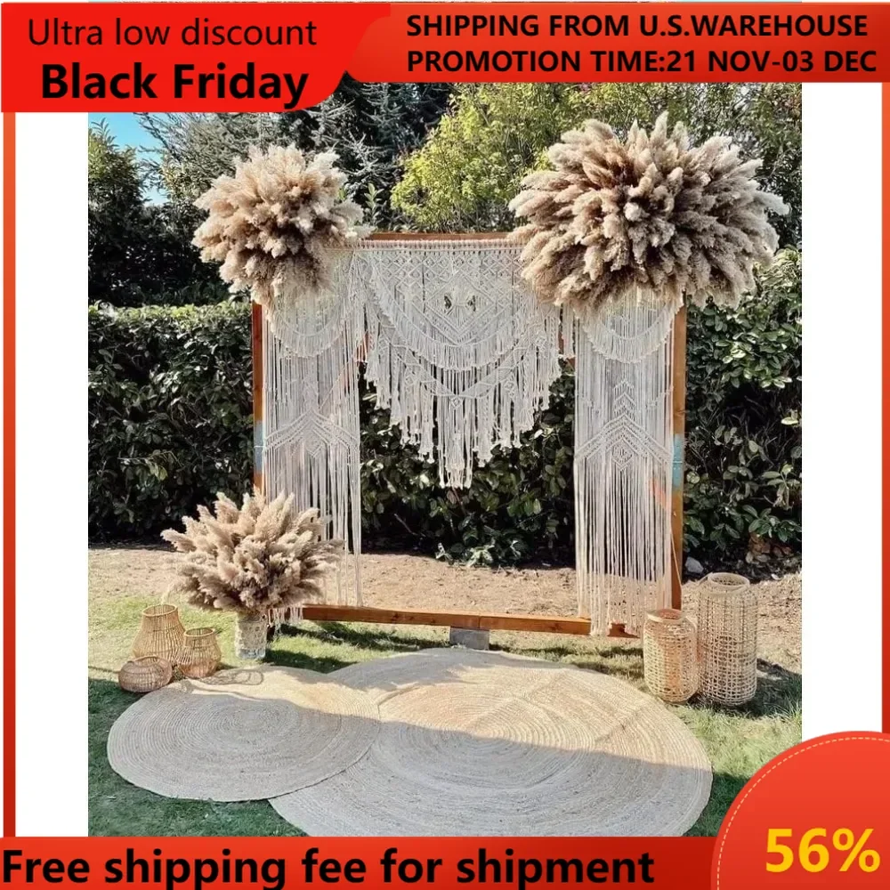 

Modern- -Wedding- Woven Decoration-wall hanging Arch Backdrop Wall Art Tapestry, (Natural Cotton Rope, W 140 X L