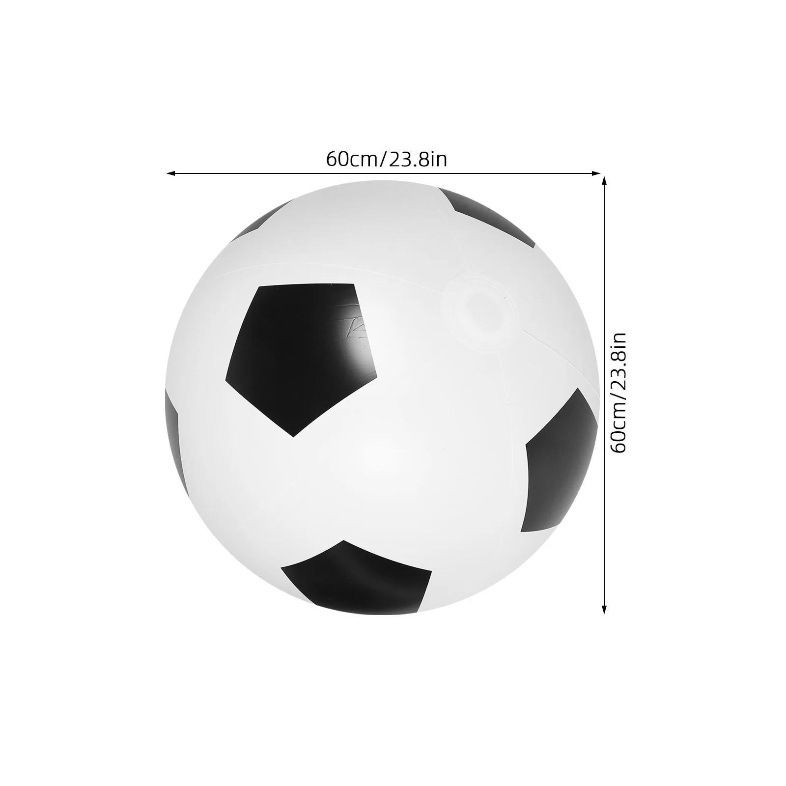 Bola de Futebol Inflável de PVC 60cm, Textura Macia e Durável para Crianças, Atividades Aquáticas na Praia e Piscina, Brinquedo Familiar para Diversão ao Ar Livre