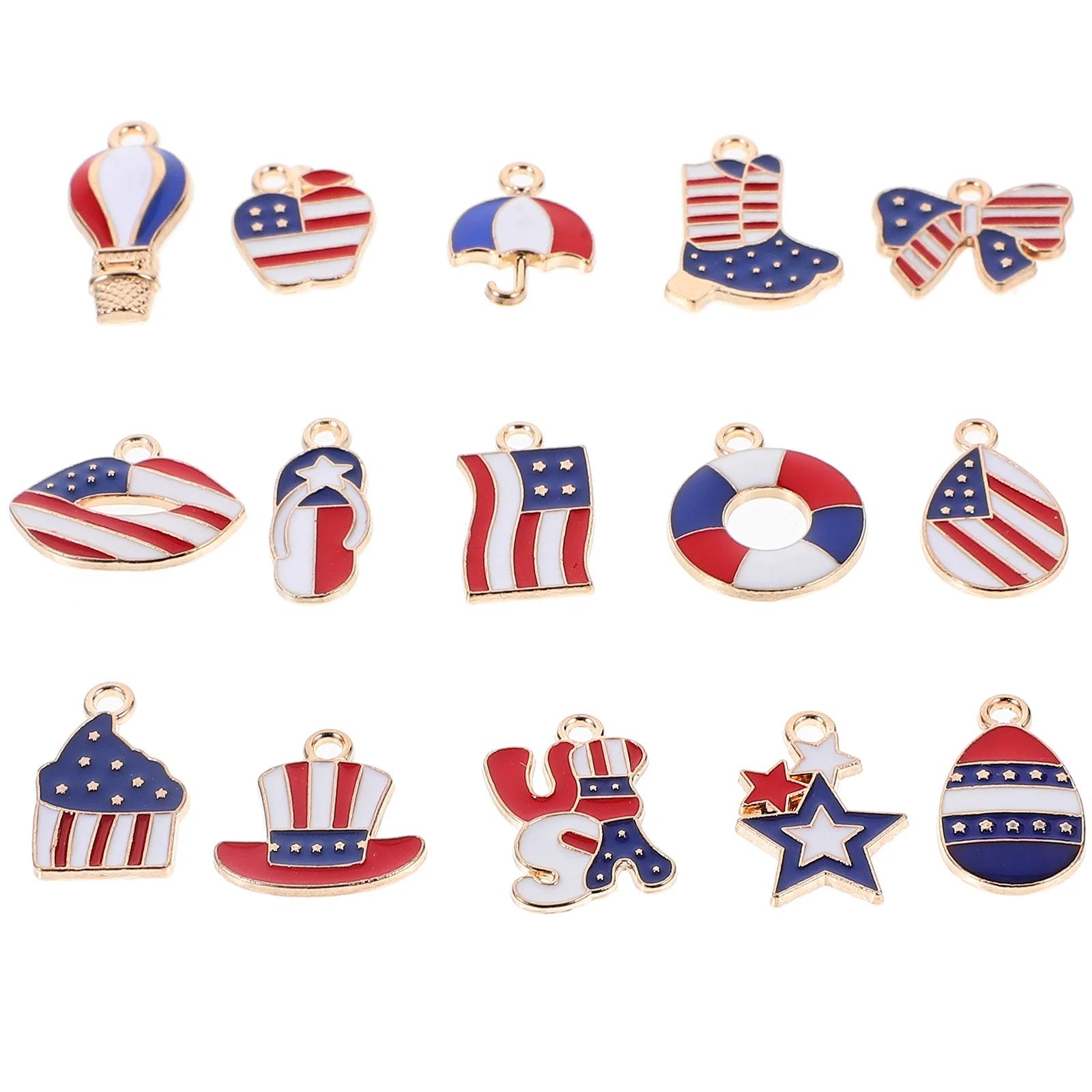 

30Pcs Patriotic Alloy Pendant Charms for Jewelry Making Independence Day Bulk Charms Necklace Bracelet Supplies