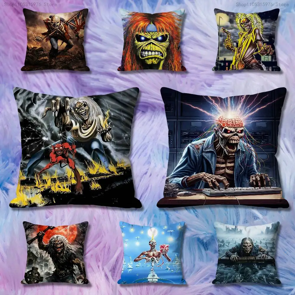 H-Iron Band M-Maiden-W Cushion Cover Suitable For Sofa Car Bedroom Office Cushions Decorative Pillow Case