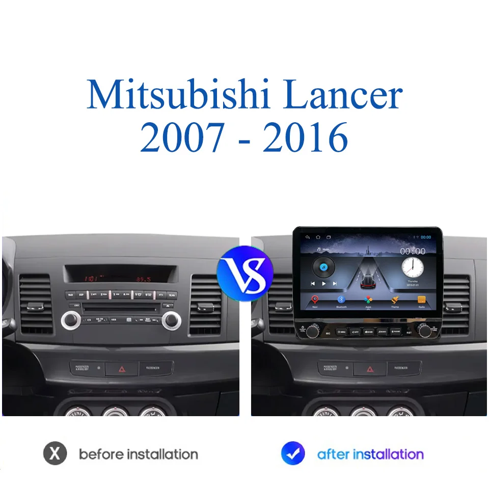Android14 8G+128G Car Radio For Mitsubishi Lancer 2007 -  2016 Auto Navigation GPS Monitor Multimedia DVD Video Player Head Unit