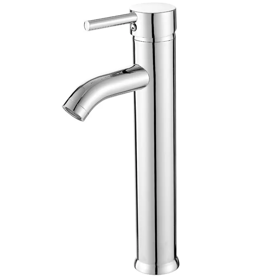 

Vessel Sink Faucet Modern Basin Mixer Tap Chrome Tall Body Single Handle One Hole Lavatory Faucet
