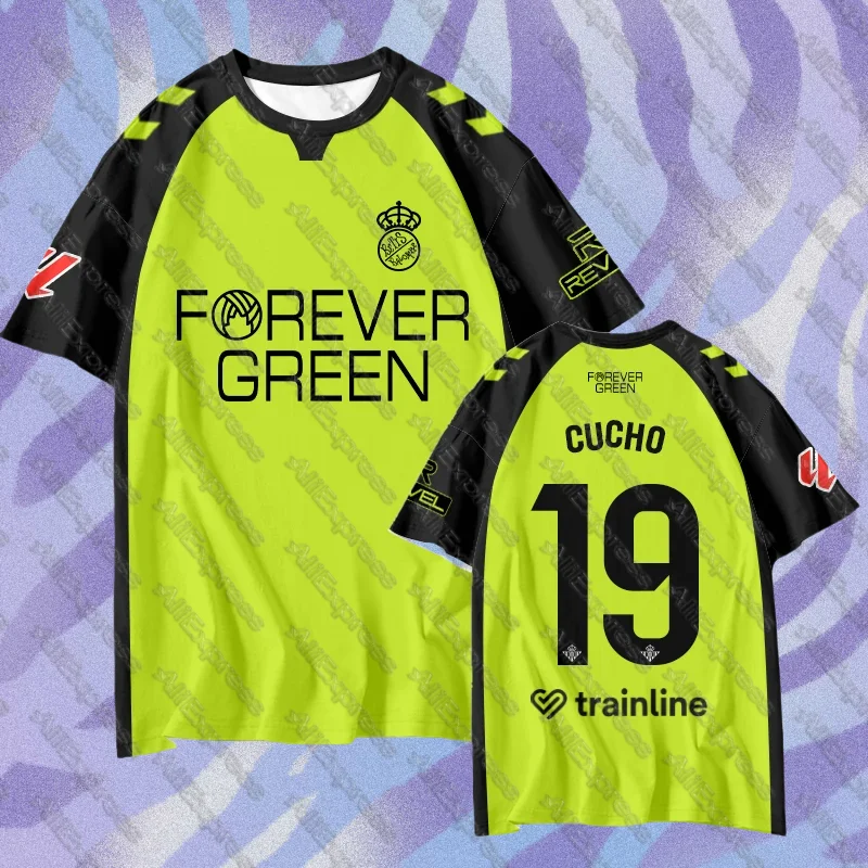 24-25 رويال بيتيس جيرسي أنتوني ملابس كرة القدم لاعب نسخة التجفيف السريع قصيرة الأكمام تي شيرت الرجال والنساء نصف كم