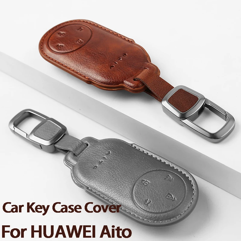 

For Huawei AITO M5 M7 M5EV M9 2022 Clasp Car Keychain Protective Cover Leather Car Key Case Cover