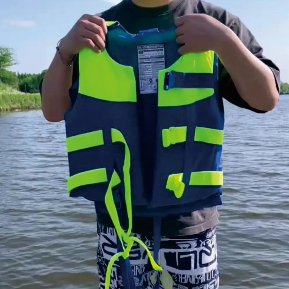 

Reusable Nylon Oxford Cloth Swimming Life Jacket Red Upgrade Life Vest Jacket Polyester Safety Vest Water Sports