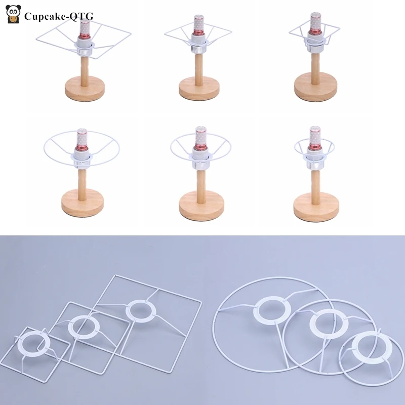 1Set Cylinder Vintage Lampshade Lamp Iron Lamp Frame Shade Accessories For E27 Lamp Socket Chandelier