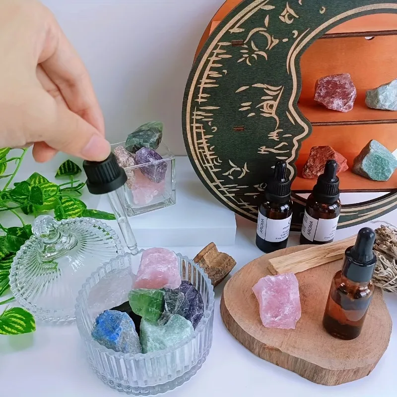 الحجر الخام الطبيعي حجر الكوارتز الكريستال عالية الجودة متعدد الألوان شفاء كريستال كتلة شقرا التأمل حجر ديكور المنزل #6