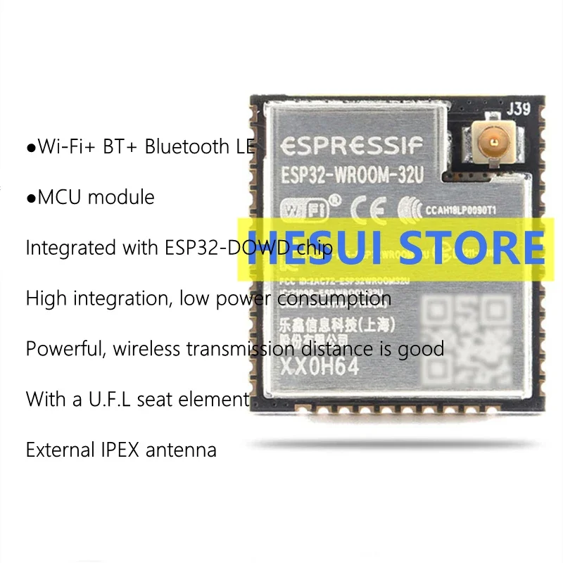 ESP32-WROOM-32U dual core WiFi& Bluetooth MCU Internet of Things wireless module