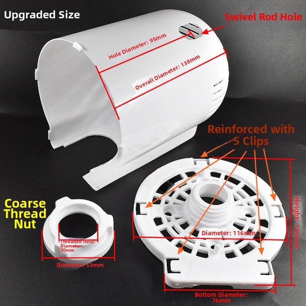 2026 Replacement Electric Fan Motor Rear Cover For Home Floor Table Fans Long-lasting PP Back Shell Fixing Nut Accessory