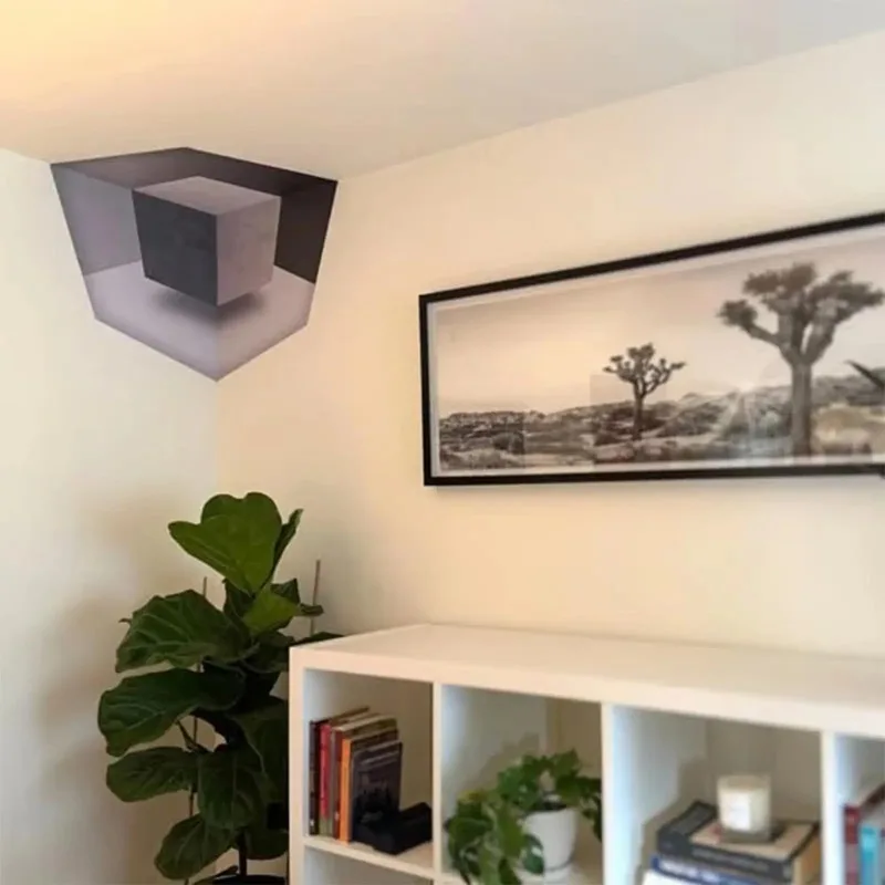 3D Wall Art Optical Illusion Corner Wall Decal Impossible Corners – Wall Art That Reshapes Reality Corner Decal Creative Optical