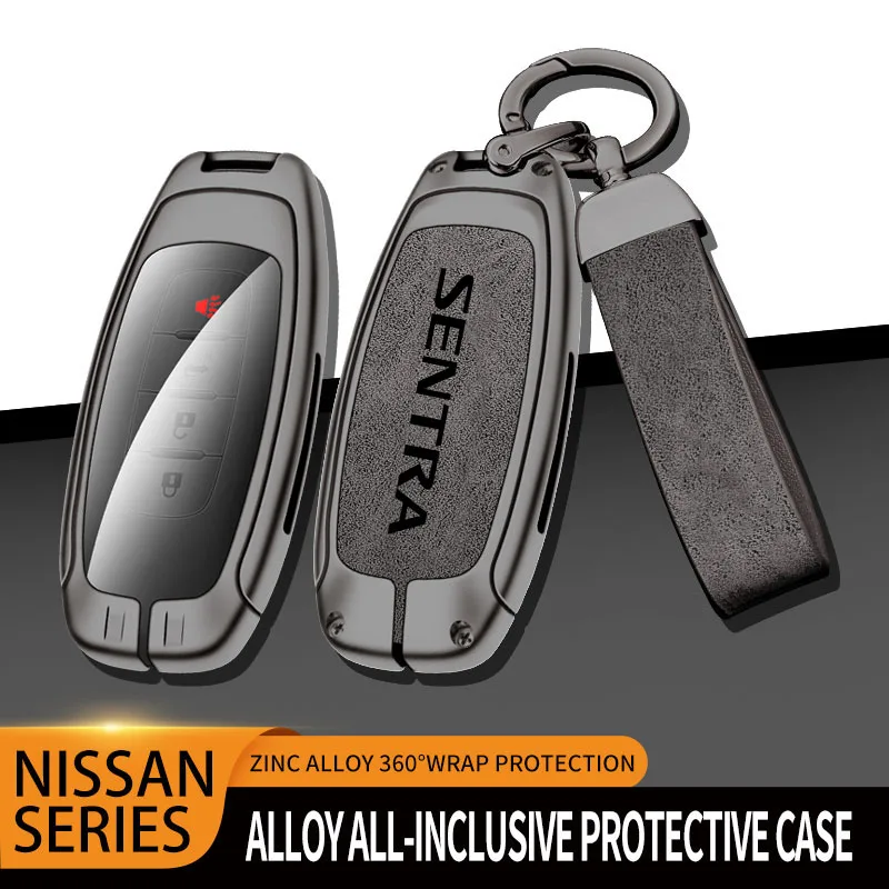 

Auto TPU Zinc Alloy Key Case Bag For Nissan SENTRA 2011 -2023 Car Key Chain Car Metal Key Shell Interior Decoration Accessories