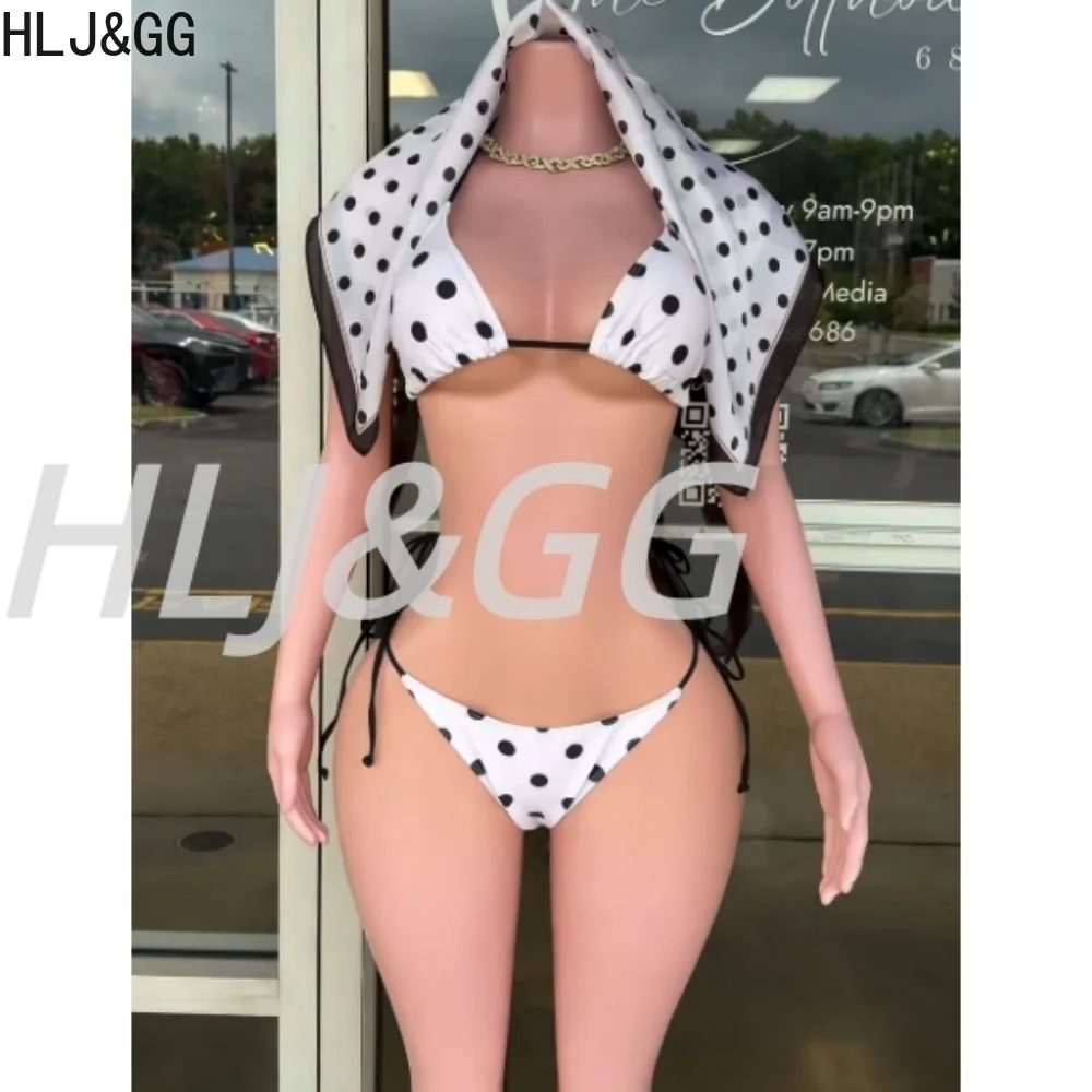 HLJ&GG Trend Y2K Mesh Letter See Though Top Two Piece Sets Women O Neck Slim Crop Tshirts And Polka Dot Shorts Outfit Streetwear