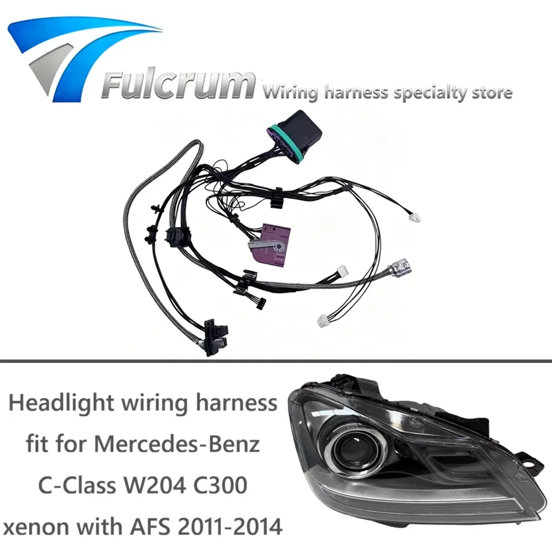 

Жгут проводов для фар, подходит для Mercedes-Benz C-Class W204 C300 2011-2014, ксеноновые фары с AFS, комплект проводки для фар.