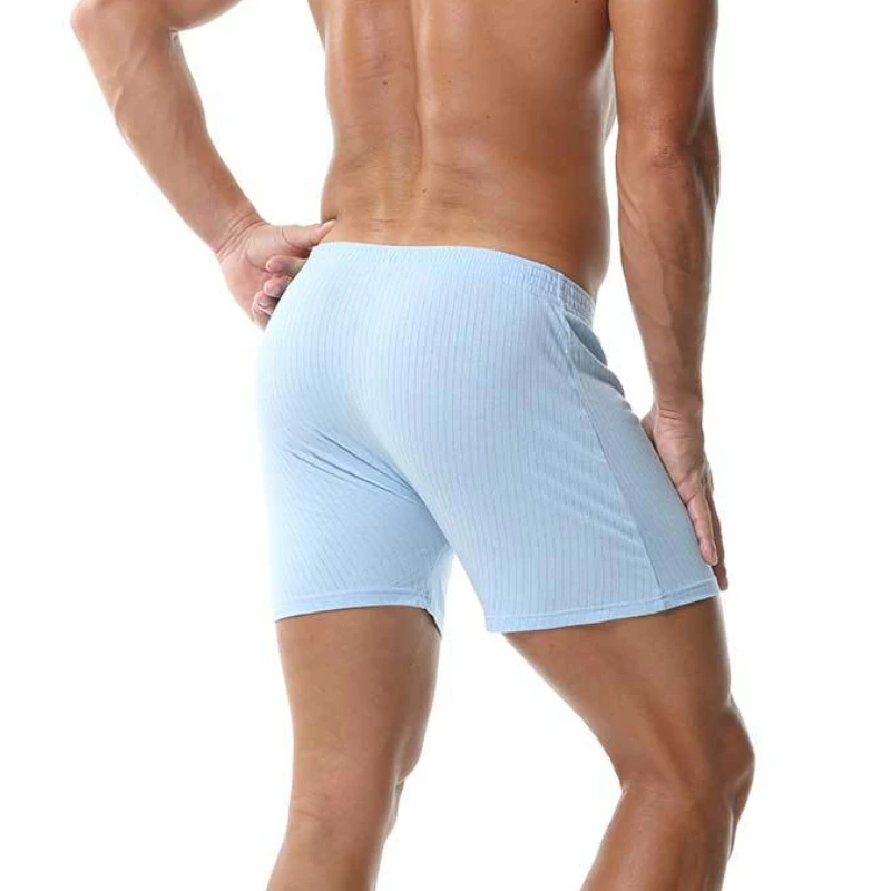 Cotton Boxer Shorts Men Soft Lengthen Underwear Open Pouch Arrow Pants Comfortable Pajamas Panties Male Breathable Underpants