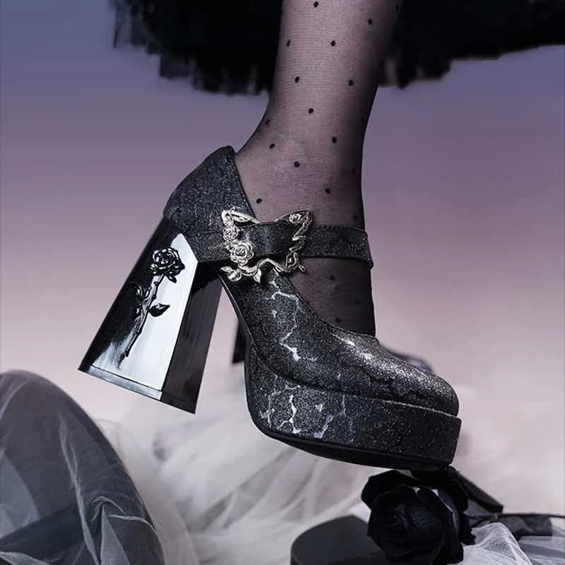 2026 Neu im Verkauf: Dickbesohlte Damen-Lolita-Mary-Jane-Schuhe mit modischem Schleifendesign, bequeme High Heels für Nachtclubs und Stripperinnen