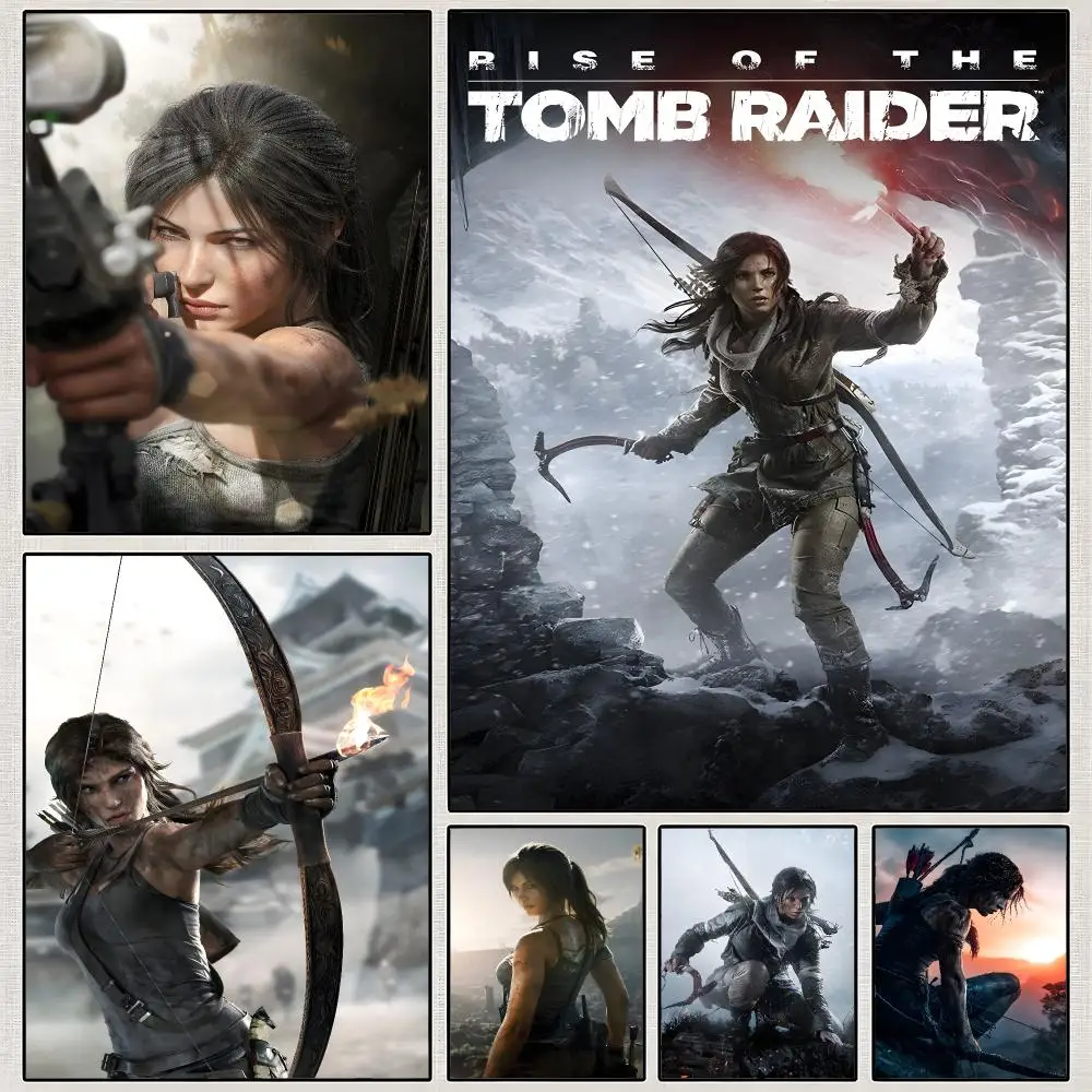 Game Tomb Raider Lara Croft Poster PP Wall Art Print Removable Water-Resistant Home Decor For Bedroom Apartment Gift