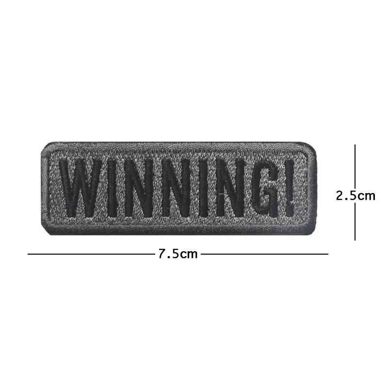 Long strip shape Team Logo Badge Embroidery Hook and Loop Outdoor Warlock Patches Military Backpack Bag Stickers Hat Appliques