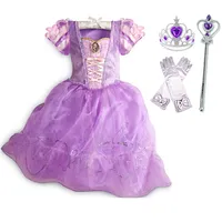 Children Princess Costume Party Fancy Flower Vestido New 2024 Christmas Birthday Carnival Dress Up Rapunzel Belle Disguise Frock 5