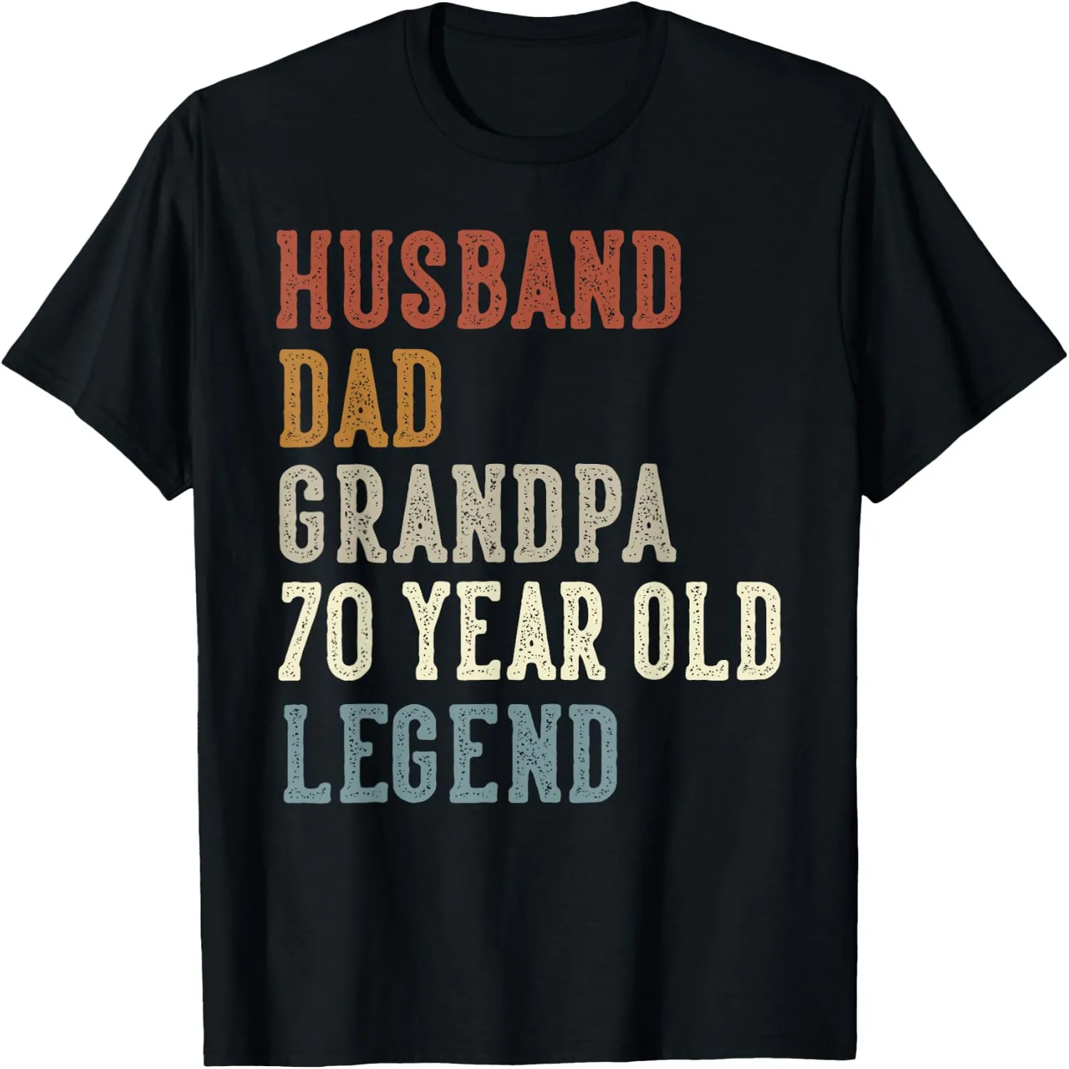Husband Dad Grandpa 70 Year Old Legend 70th Birthday T-Shirt