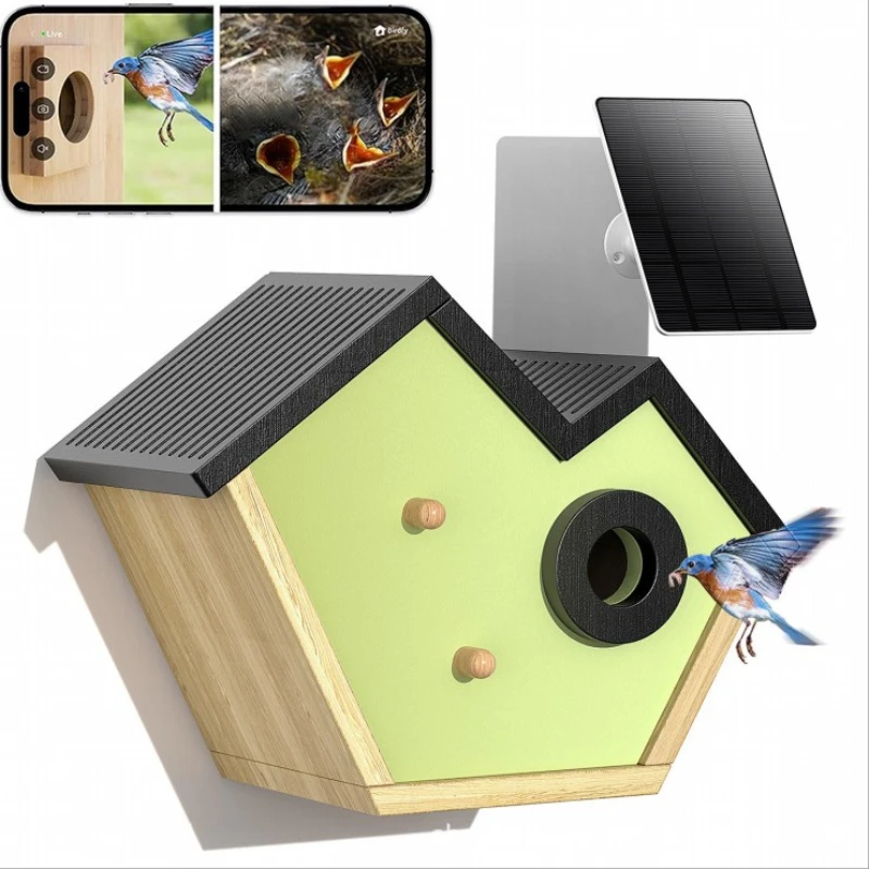 

Visual AI Bird Incubation Nest Bird House Wood Breeding Box Smart with Camera Environmentally Friendly Wood