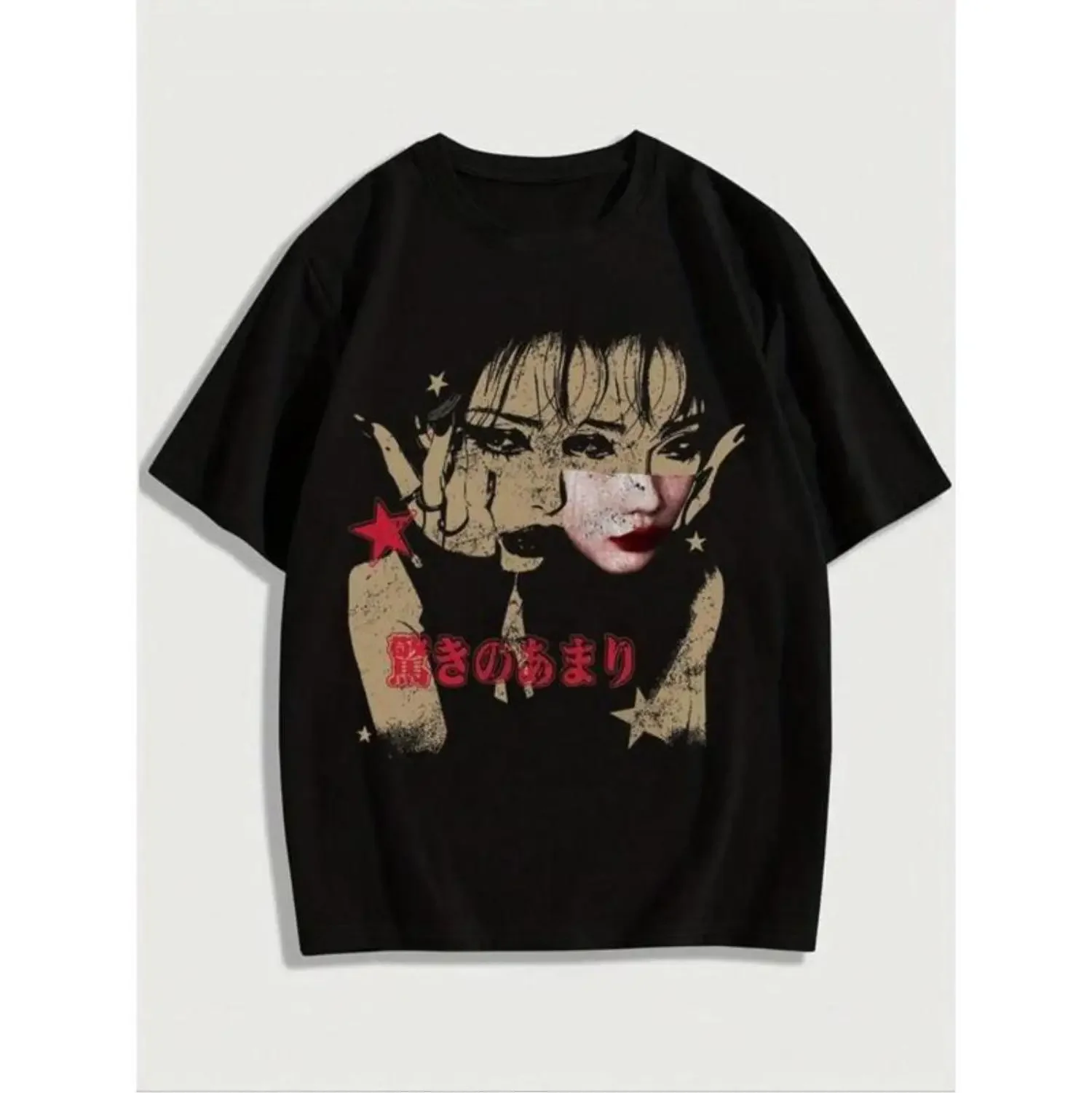 Vintage Trendy Men's Casual Short Sleeve T-Shirt With Figure Print For Summer Daily Wear Regular Fit Round Neck Tee