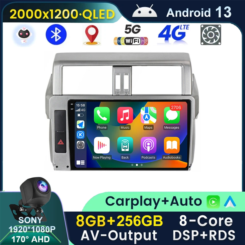 

Автомагнитола для Toyota Land Cruiser Prado 150 2013-2017, мультимедийный видеоплеер, навигация, стерео, GPS, Android, 2din, 2 din, dvd