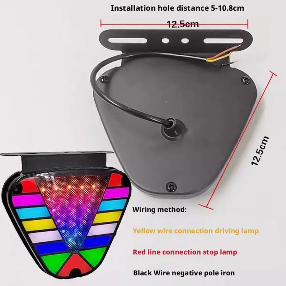 

Adjustable RGB LED Flash Triangle Brake Light for 12V Rear of Cars for Enhanced Visibility and Safety Features O4R2