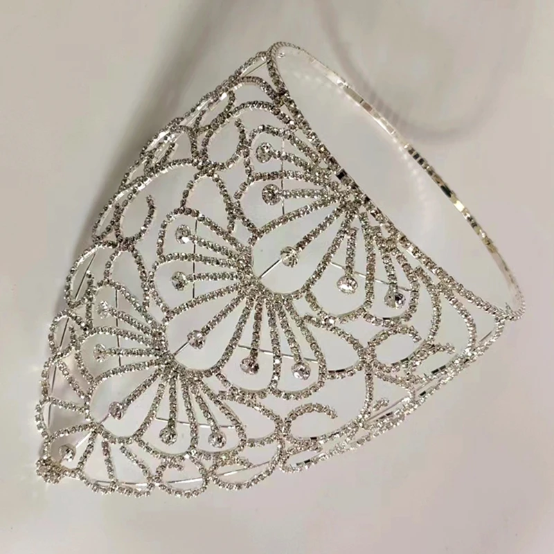 Accessori per capelli da sposa Grandi diademi rotondi Corona di fiori di cristallo Diademi e corone da donna di bellezza per feste di compleanno