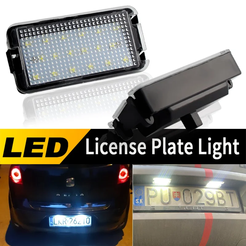 2pcs מכונית הוביל מספר רישוי צלחת אור עבור מושב ibiza 6l arosa אלתה קורדובה mk1 mk2 ליון 1m טולדו 5p 2004-2019 2005 2006