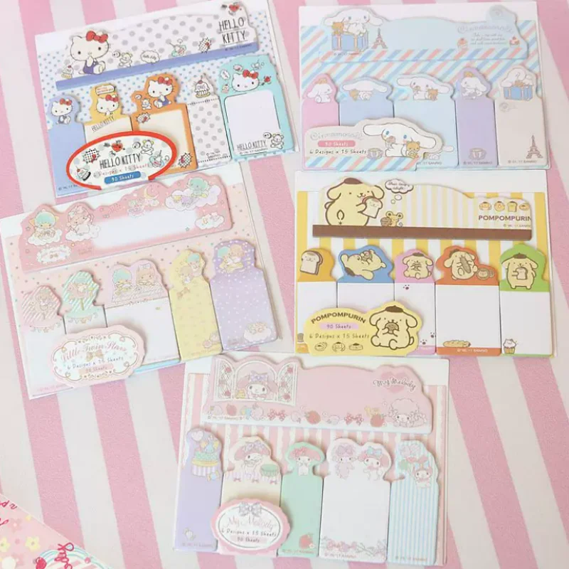 

Набор из 36 штук: блокноты-индексы Sanrio Kitty, Melody, Cinnamoroll, милые канцелярские товары, этикетки, стикеры для планировщика, школьные принадлежности