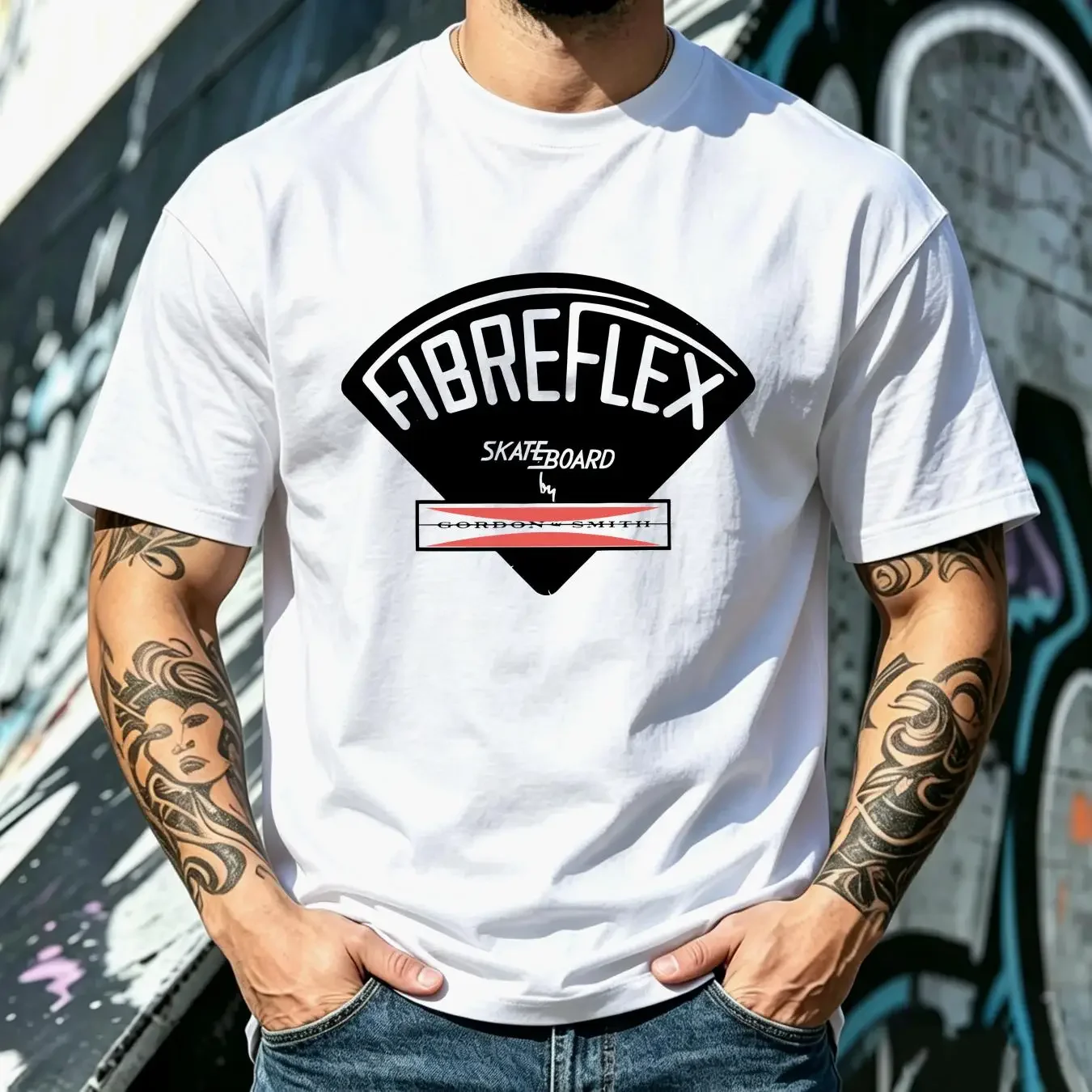 washed T Shirt FibreFlex Skateboards Gordon And Smith Vintage Skateboard Design vintage Washed homme Soft Versatile