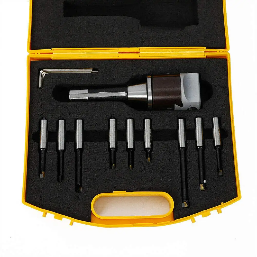F1 12mm rough machining boring head 9-piece set with BT/NT/R8/MT boring bar F1 R8 12MM boring set, machine tool accessories