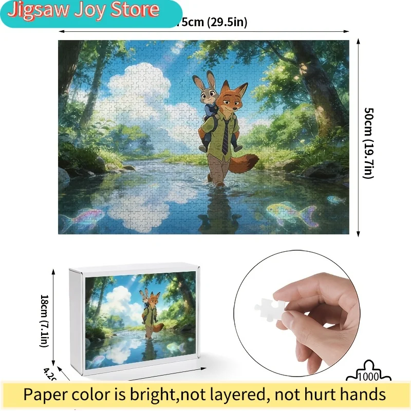 1000 ชิ้น จิ๊กซอว์ดิสนีย์ เครซี่ ซิตี้ จูดี้ ฮอปส์ และ นิค ไวลด์ - ของแท้ / ฝึกสมอง เหมาะสำหรับทุกเพศทุกวัย ตกแต่งห้องธีม ไอเดียของขวัญ (D