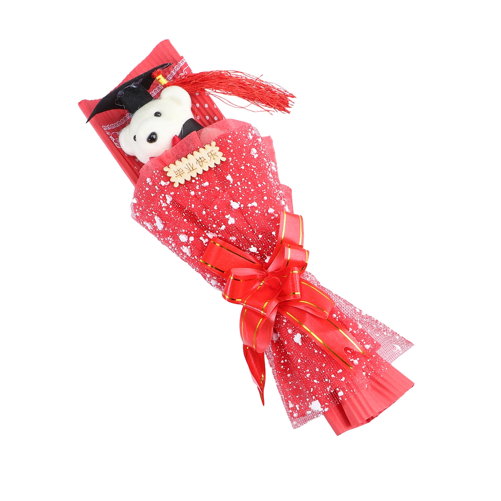 1pc クマ卒業装飾おもちゃギフト学生子供卒業プレゼントルームオフィスホームぬいぐるみ