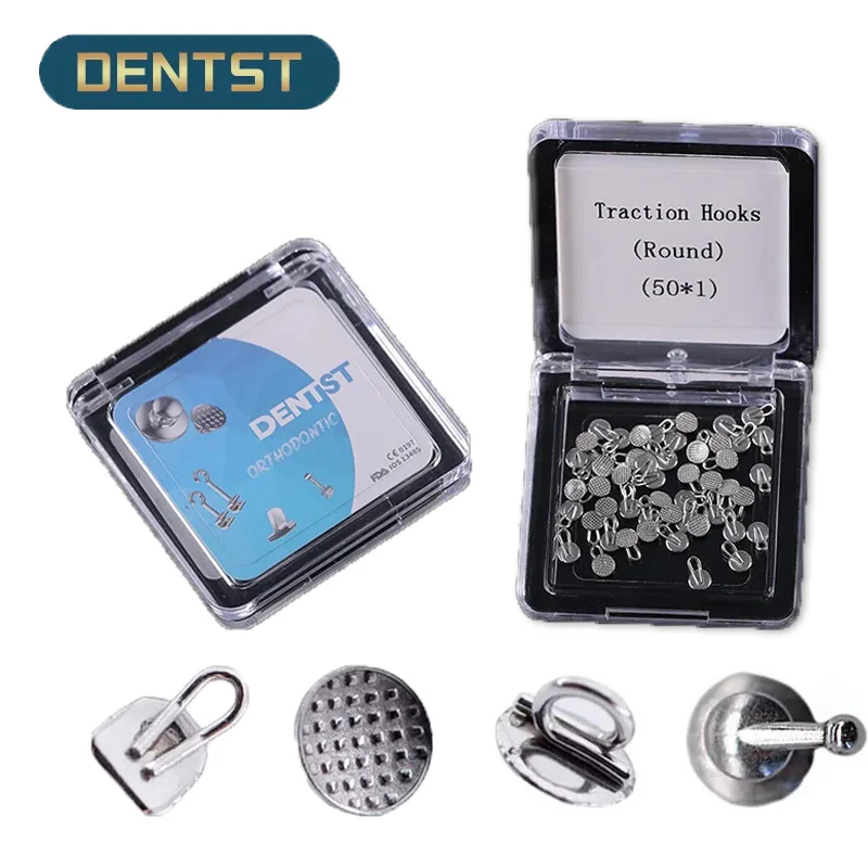 

Dental Orthodontic Lingual Buttons Ceramic Composite Bondable Traction Hook Braces Brackets Ortodoncia Materiales 50pcs/box