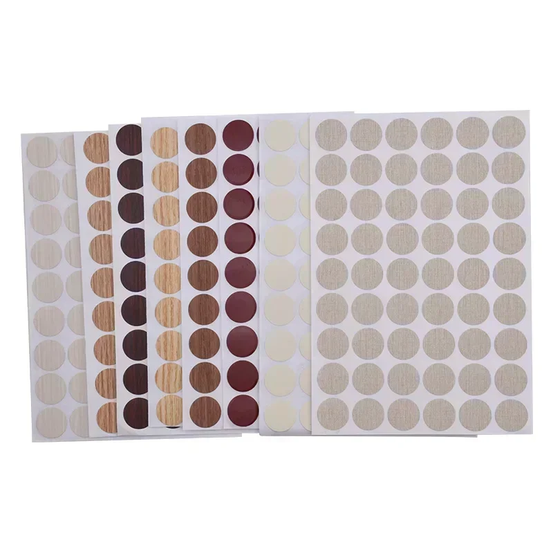 54Pcs/Sheet Self-Adhesive Screw Cap Cover Nail Hole Stickers For Furniture Cabinet Protector Repairing Dustproof Decorative Film