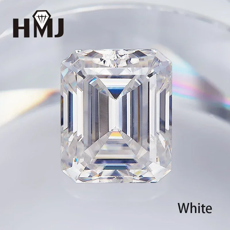 Moissanite Stone Emerald Cut D Color Blue Green  VVS1 with GRA Certificate 0.5ct-10ct Gemstones Wholesale