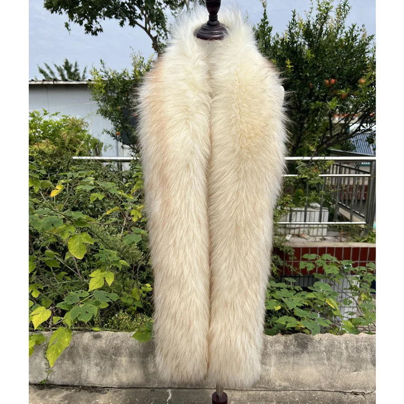 Versatile faux fox fur scarf, long r European and American style
