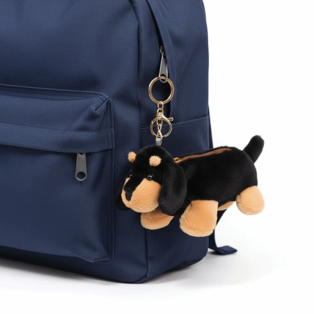 Stuffed Dog Coin Purse Large-capacity Solid Color Cartoon Wallet Multi Functional Pencil Case Stationery Storage Bag