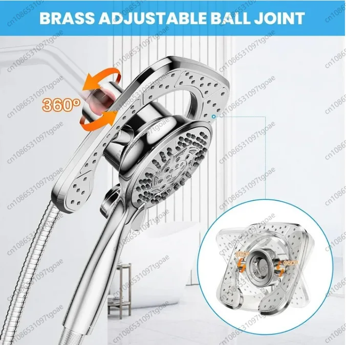 YYShower Head with Handheld, 10 Spray Modes, Removable Shower Head Set