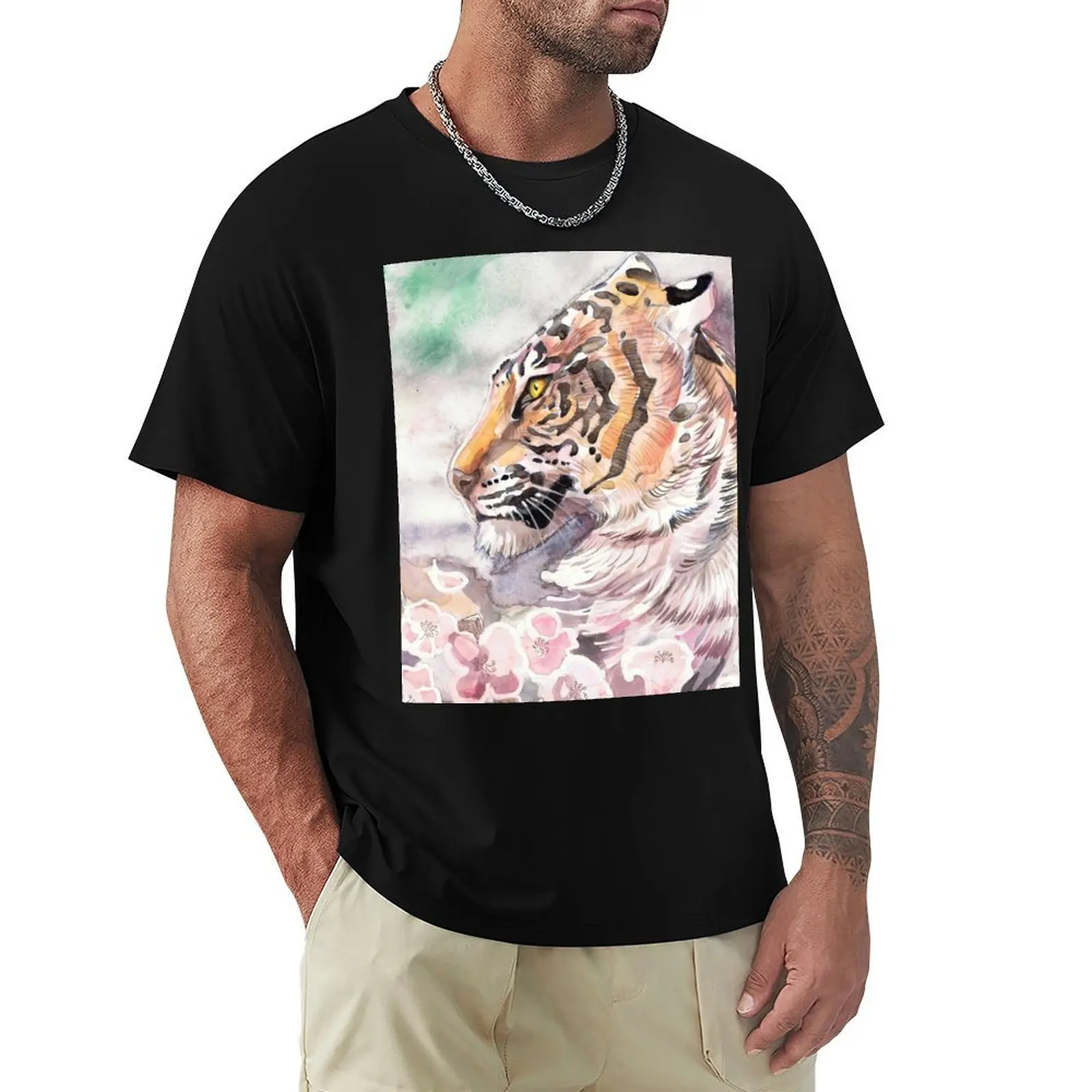 Tiger Blossom 2 T-Shirt Holiday Party T-Shirt for Men