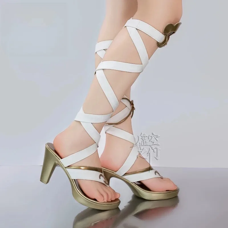 รองเท้าส้นสูงแบบสายรัดคอสเพลย์ Luno จากอนิเมะ Wuthering Waves ปี 2025 สำหรับงานปาร์ตี้ฮาโลวีน งานรื่นเริง และงานแฟนซี