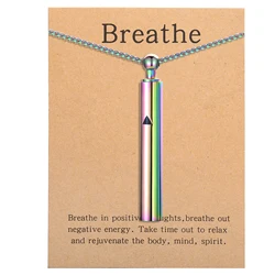 Anxiety Breathe Easy Necklace Mindfulness Breathing Necklace Breathlace Stainless Steel Pendant for Natural Calm & Stress Relief