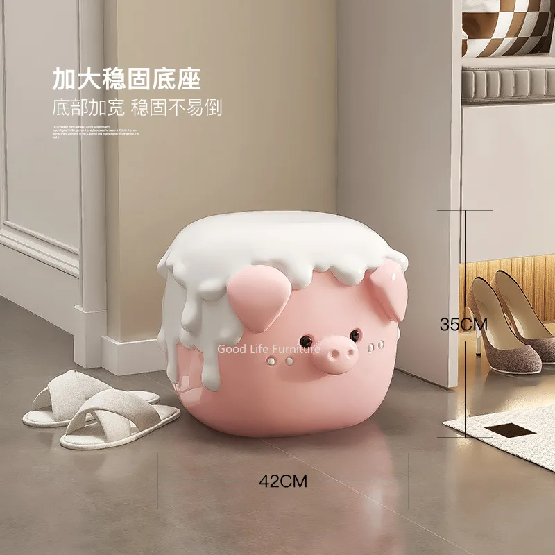 Cute Piglet Decoration Decoration Entry Door Change Shoes Stool Children's Room Stool Living Room Family Sofa Coffee Table