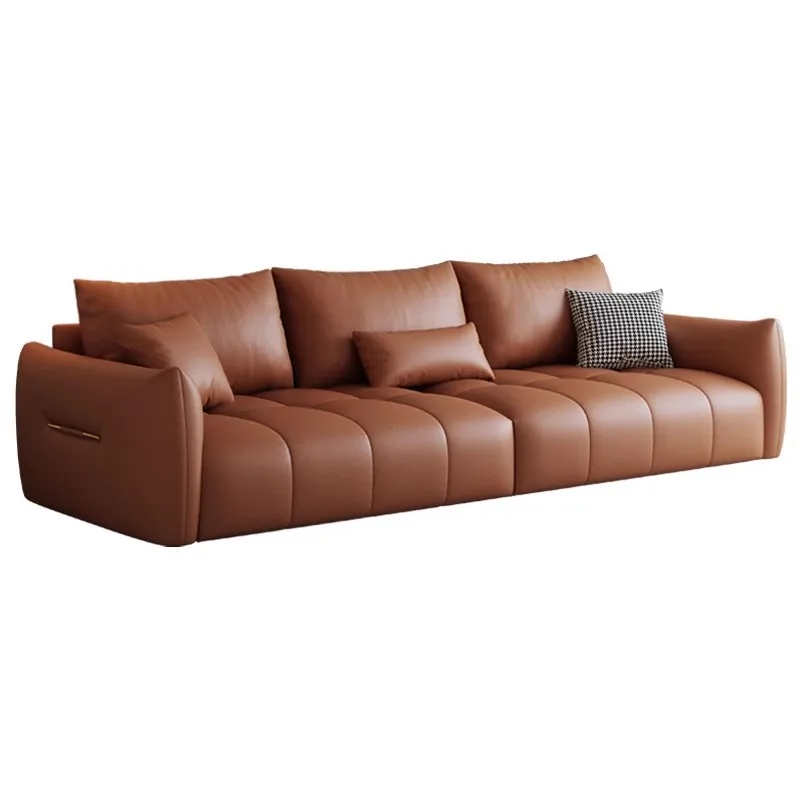 

Italian first-floor cowhide sofa modern simple small apartment living room