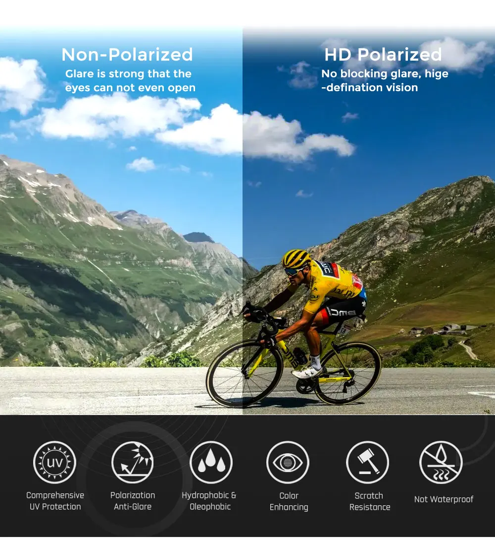 KDEAM Hohe-Ende Radfahren Gläser Ultra Licht TR90 Material Photochrome/Polarisierte Sonnenbrille Männer Einstellbare Tempel Länge – Detail 8
