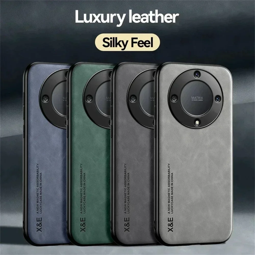 Magnetic Sheepskin Leather Phone Cases Honor Magic 5 lite 4 Pro 70 60 50 Pro 20 30 X40 20i 10i Cover For Honor Magic 5 lite Case