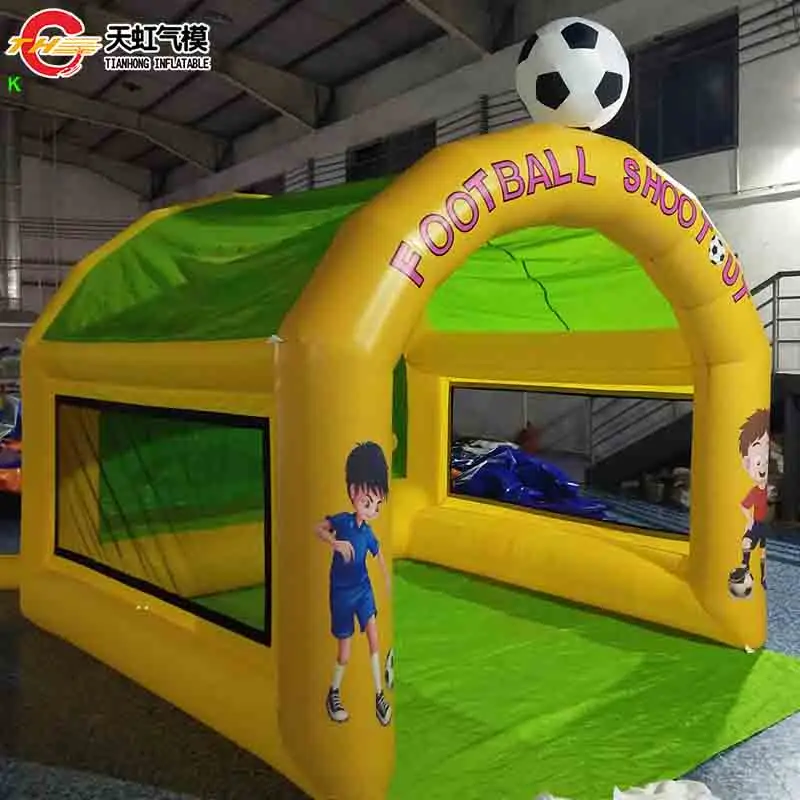 迅速発送 3x3x3m インフレータブル フットボール シュートアウト スポーツゲーム 屋外 ポータブル インフレータブル サッカー シューティング カーニバルゲーム