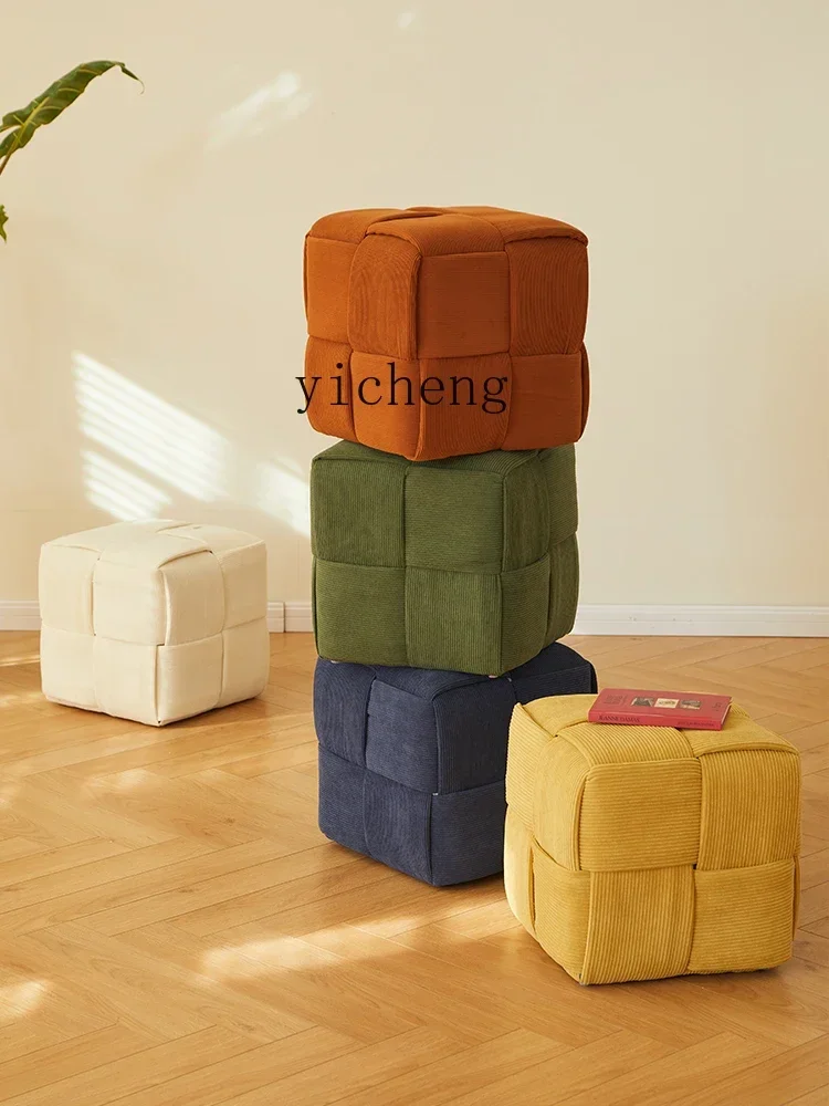 YZ  small stool home sofa stool living room retro seat pier corduroy Internet celebrity door shoe change small bench